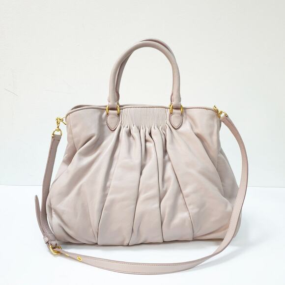 MIUMIU Pink Leather Tote Shoulder Bag - Picture 1 of 12